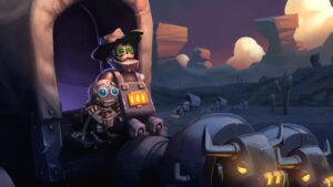A cartoon character is riding on a train while enjoying the scenery and price.