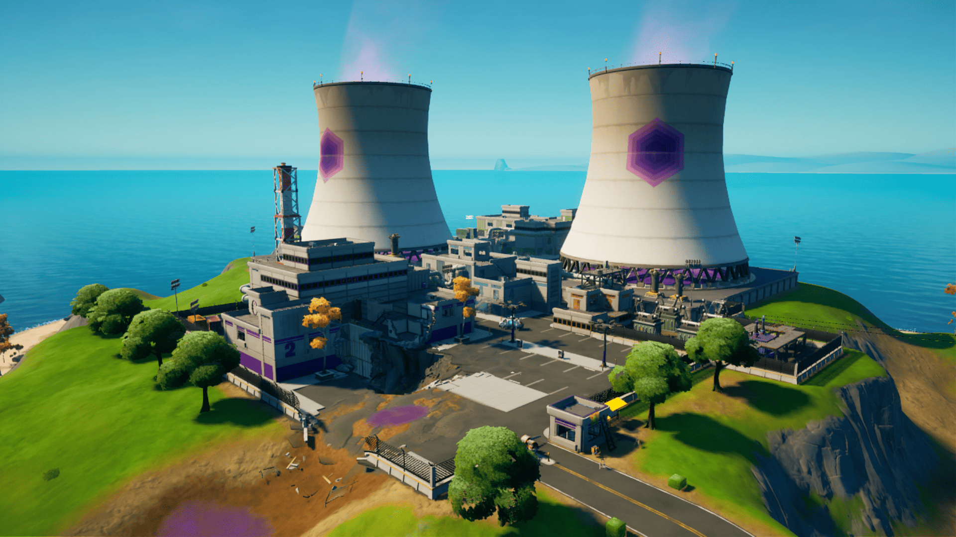 A screenshot of a nuclear power plant in fortnite.