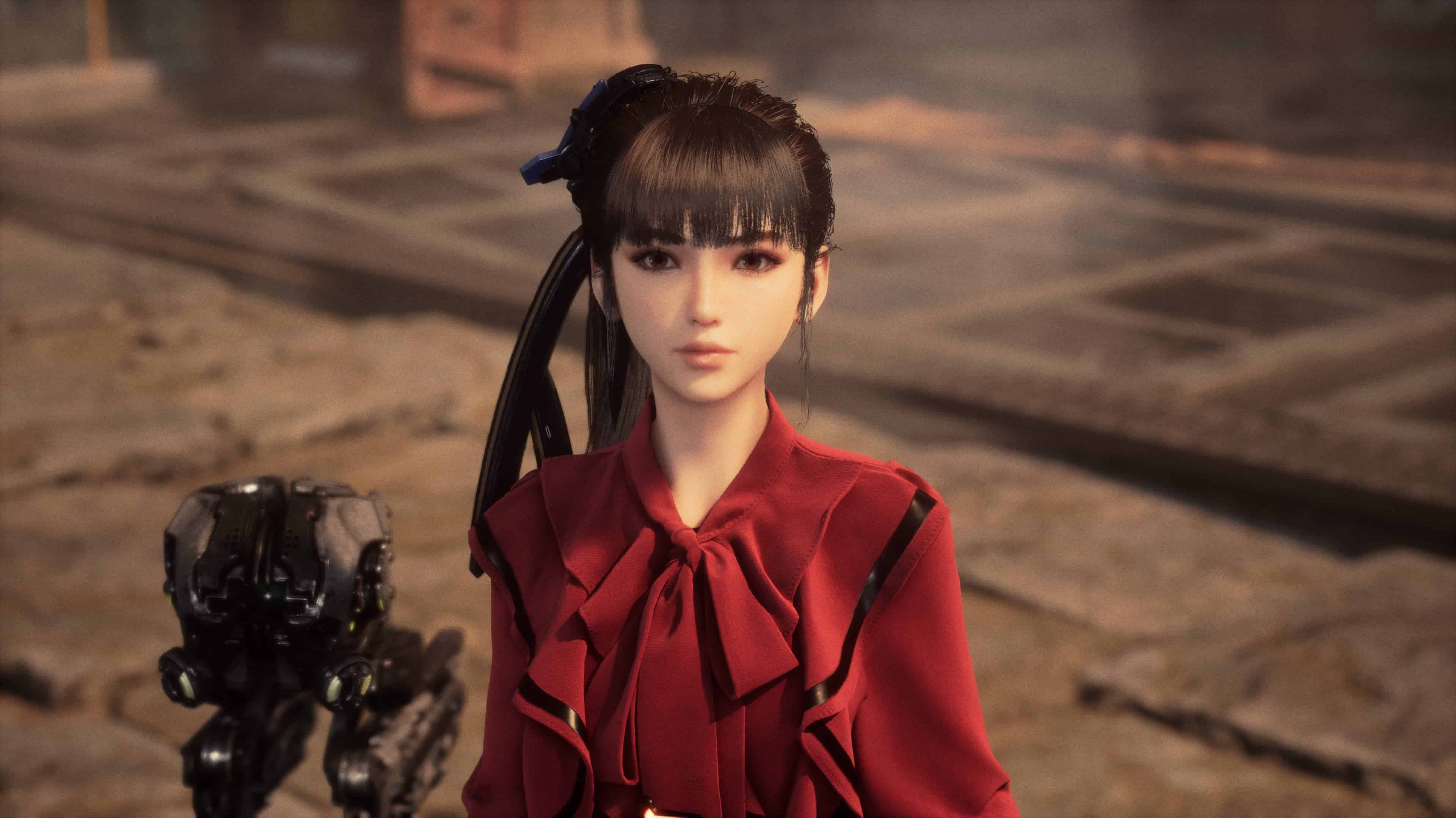 Stellar Blade wisdom puzzle solution - a character wearing red looks at the screen