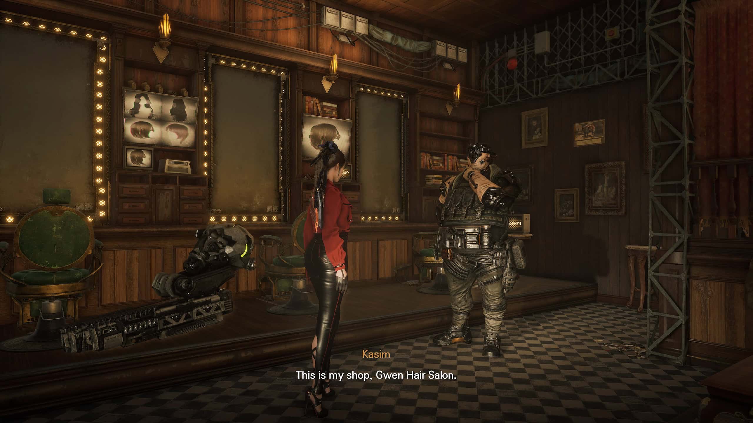 stellar blade unlock hairstyles - EVE stands in Kasim's shop