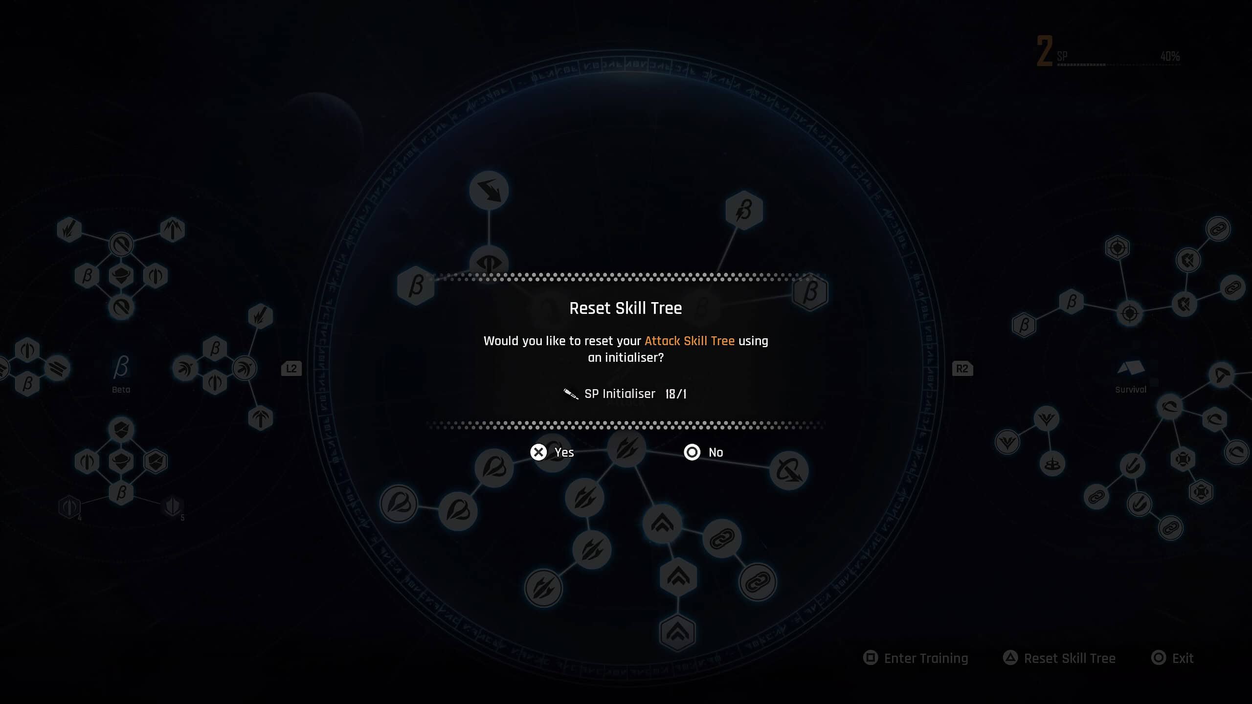 Stellar blade how to respec - the skill tree when you use the SP initialiser.