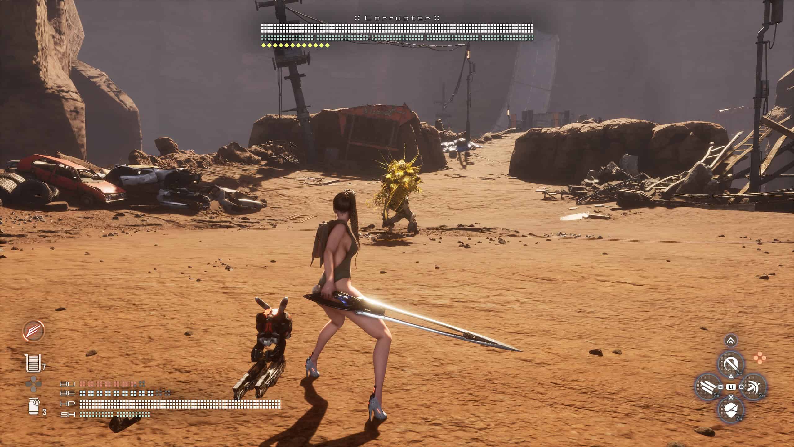 Stellar blade bunny suit - EVE faces down the Corrupter enemy