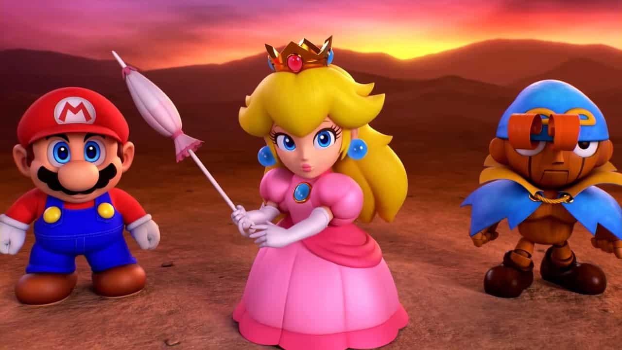 Super Mario RPG release date: An image of the party in the game.