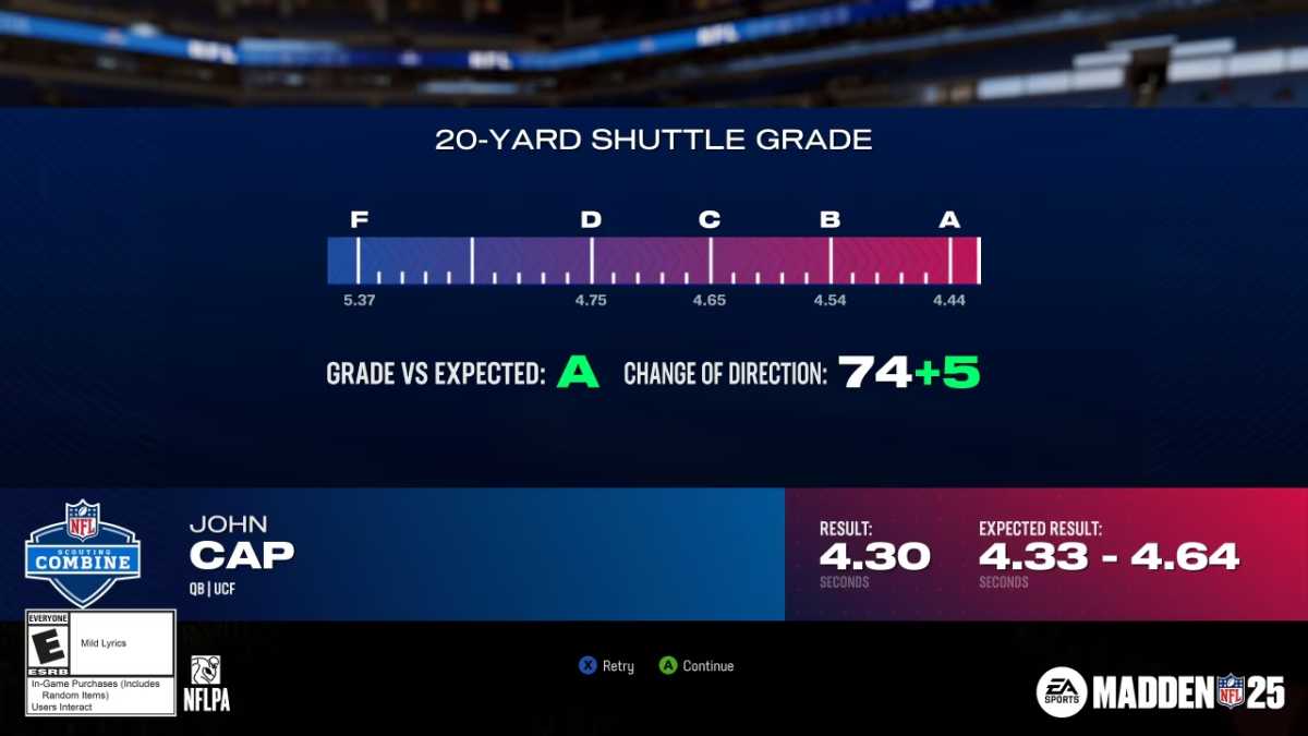 Madden 25 game modes: Superstar player screen.