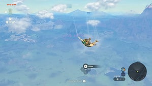 Link falling from the sky in Tears of the Kingdom