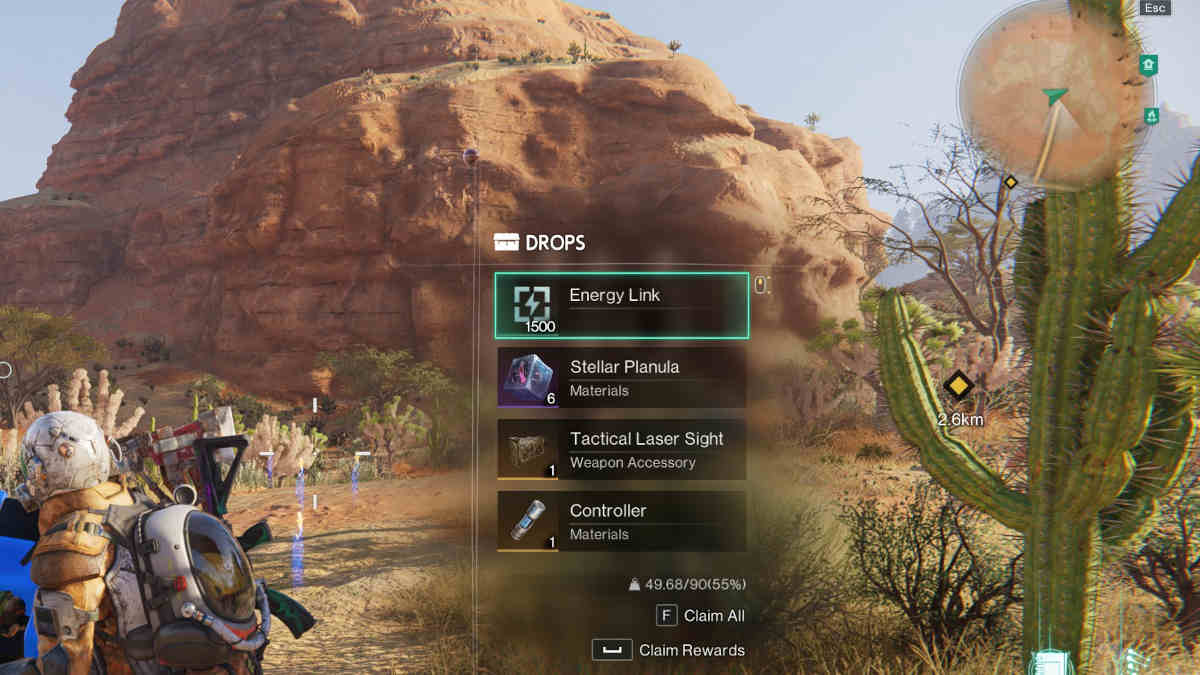 tactical laser sight once human: A picture of a loot window from a game, containing the tactical laser sight.
