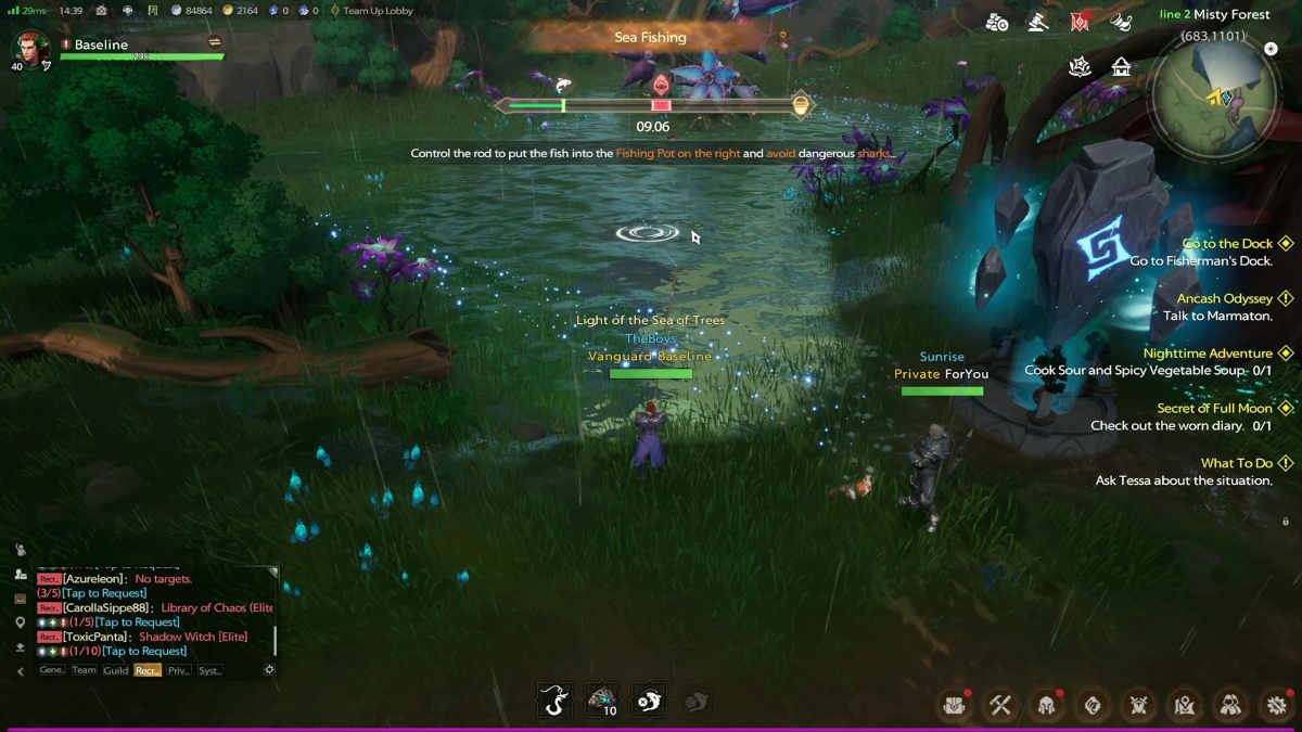 A screenshot of Tarisland's fishing system.