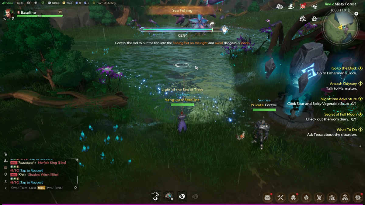 A screenshot of Tarisland's fishing system.