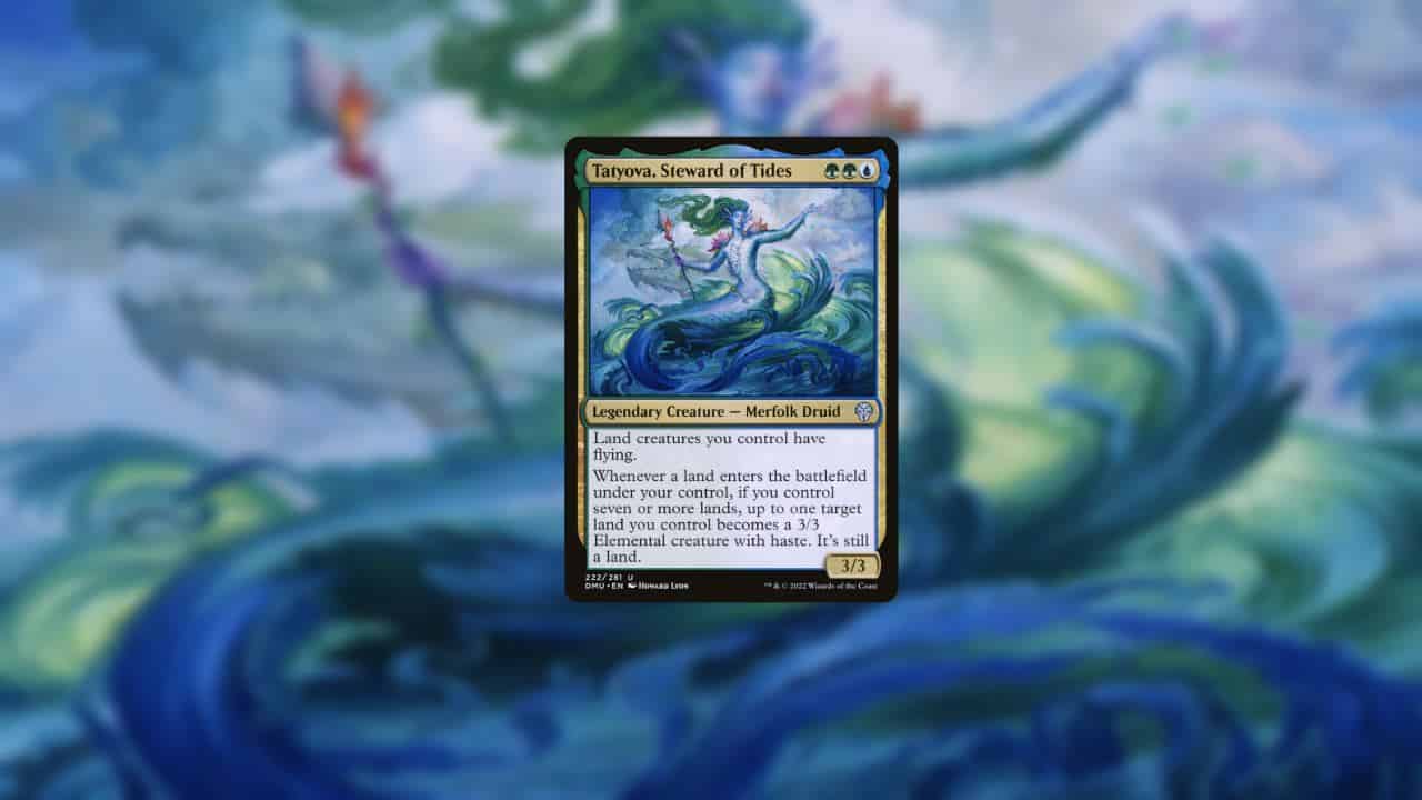An enchanting card featuring a mesmerizing mermaid image. Tatyova steward of tides