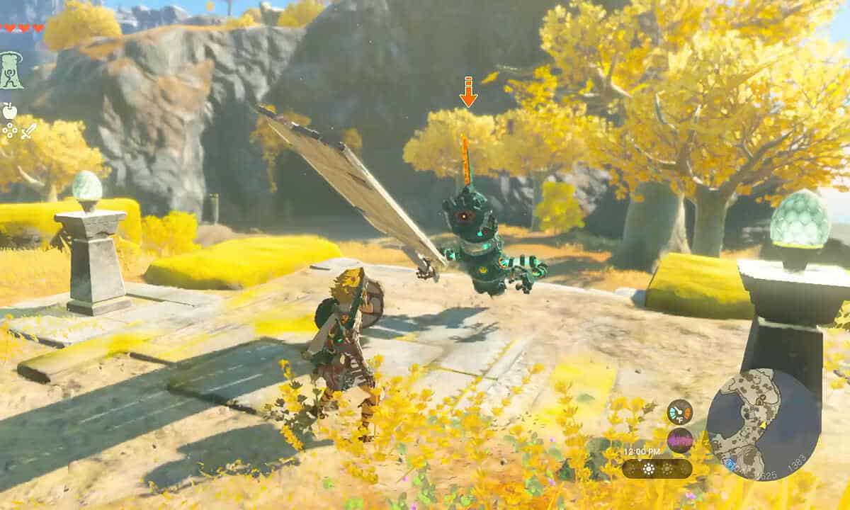 How to target enemies in Tears of the Kingdom: Link targetting Construct.