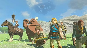 How to target enemies in Tears of the Kingdom: Link standing in field with allies.