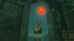 How to pass time in Tears of the Kingdom: Link staring at the blood moon.