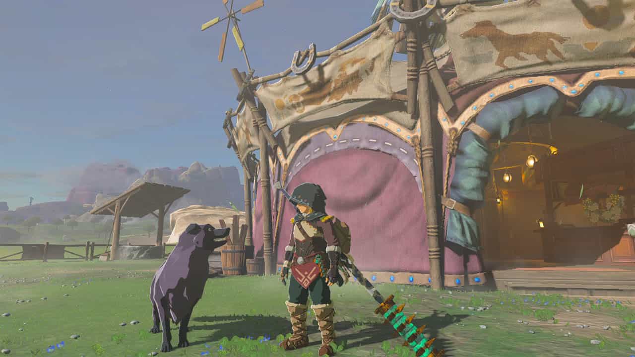 Tears of the Kingdom pet the dog