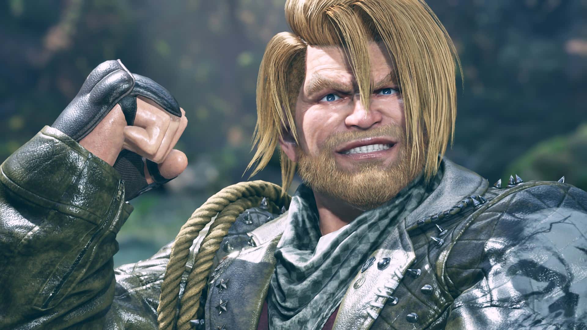 Tekken 8 Review: Paul Phoenix holding up his fist and smiling at the camera.