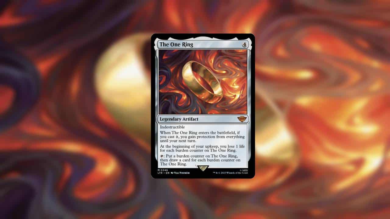 An image of The One Ring card from Lord of the Rings MTG. Image captured by VideoGamer.