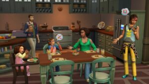 The-Simes-4-Pregnancy-Cheats-Sim-Family-At-Table
