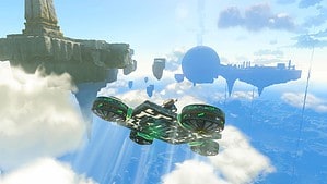 Zelda: Tears of the Kingdom - a flying machine built with the Ultrahand ability