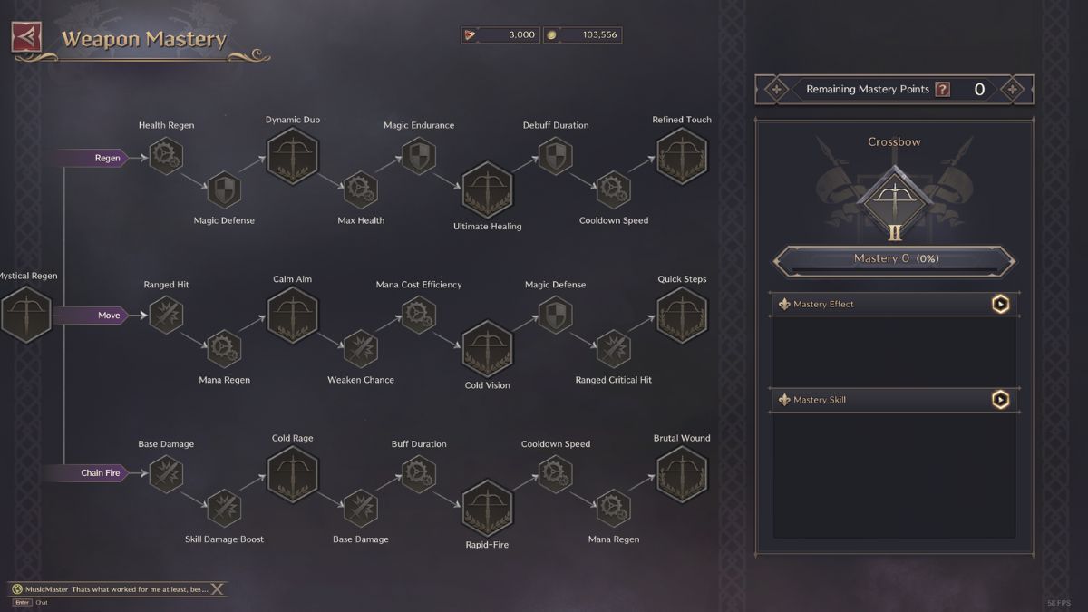 Throne and Liberty Crossbow Build: Crossbow mastery tree