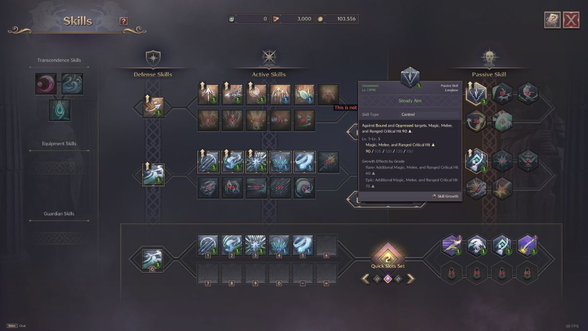 Throne and Liberty Crossbow Build: Steady Aim passive skill