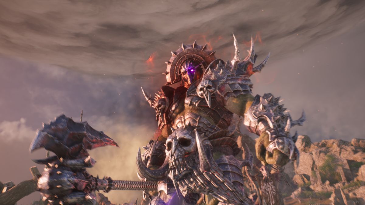 Throne and Liberty Guild: Orc Butcher boss towering over enemies