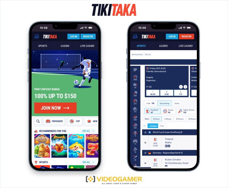 Screenshot of Tikitaka sportsbook, one of our top esports betting sites in Canada