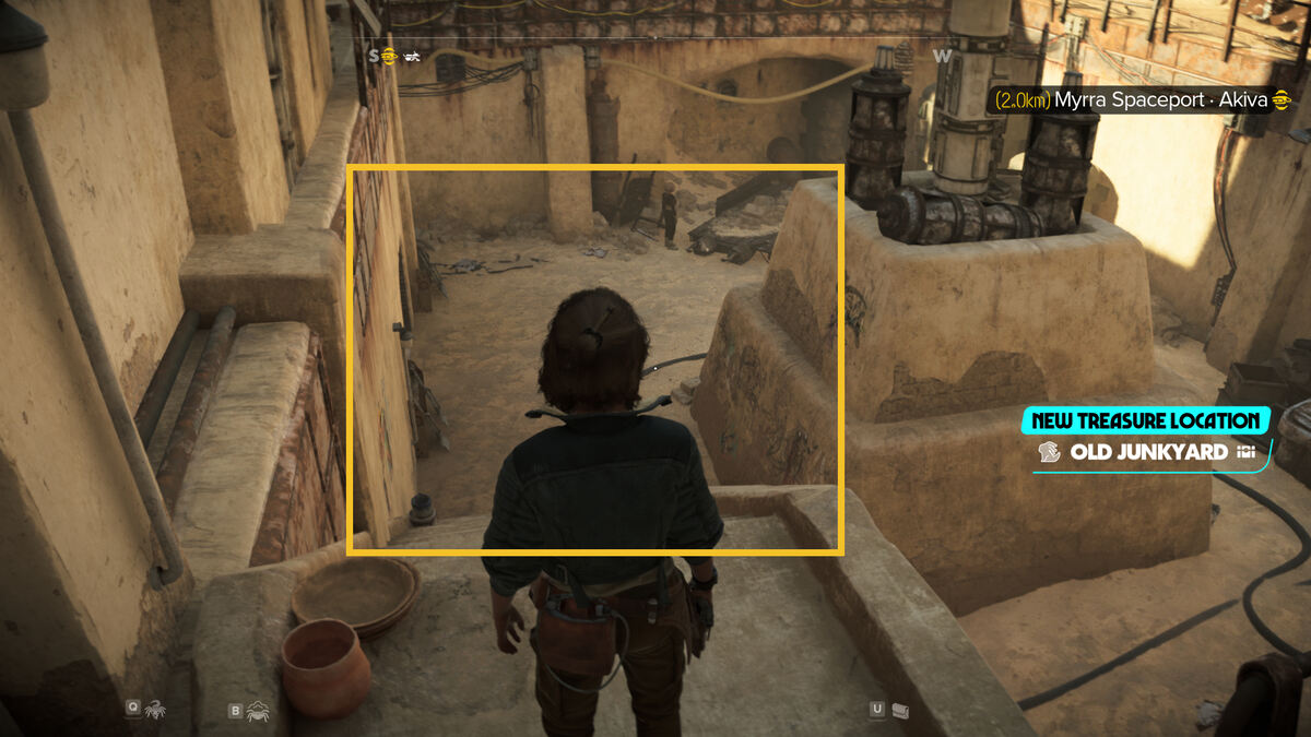 Star Wars Outlaws Nix Treasures: Kay exploring Tatooine.