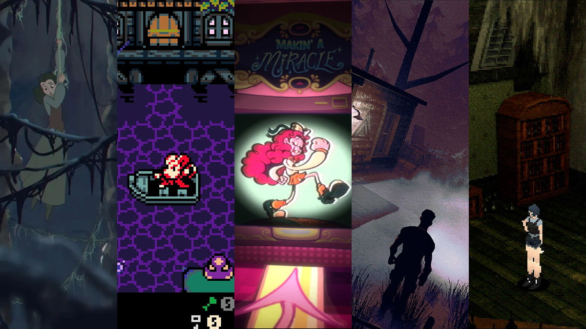 Collage of indie horror games showcasing different art styles and atmospheres for 2025