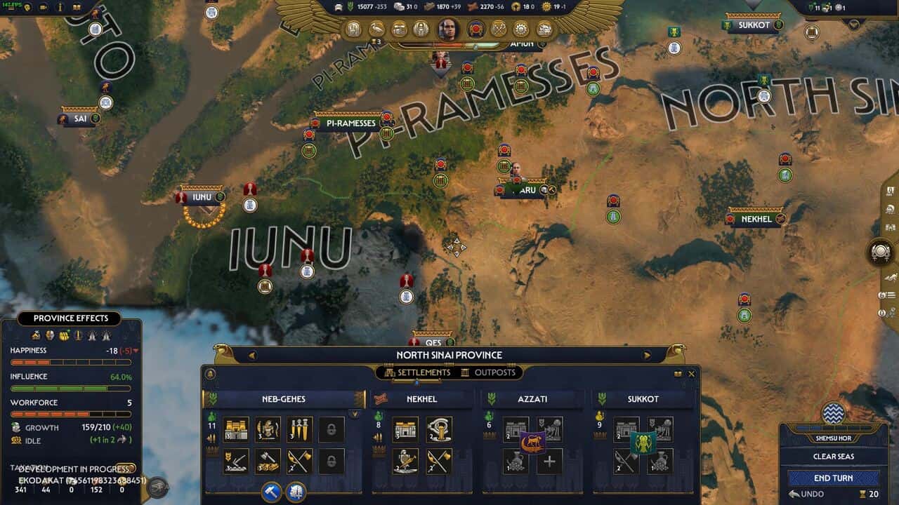 Total War Pharaoh preview - campaign map.