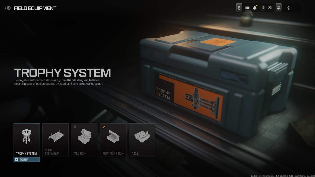 A screenshot showcasing the trophy system in the game.