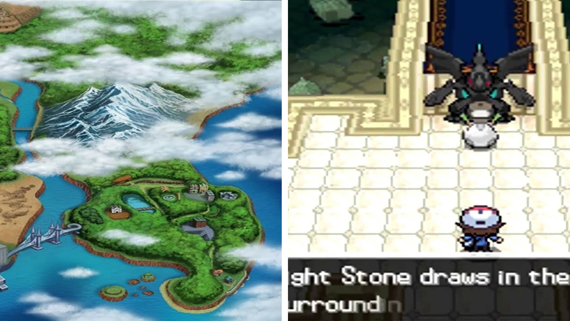 Trainer facing Zekrom in Pokémon Black and White