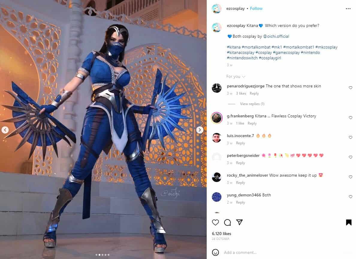 Mortal Kombat 1 Kitana cosplay Instagram by oichi