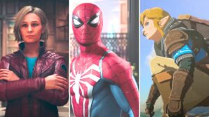 Starfield companion, Spider-Man from Marvel's Spider-Man 2, and Link from Tears of the Kingdom