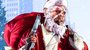 GTA Online masked criminal as Santa