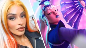 WWE wrestler Zelina Vega next to Fortnite