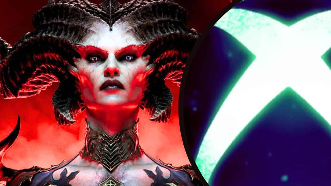 Diablo 4 Lilith next to Xbox logo