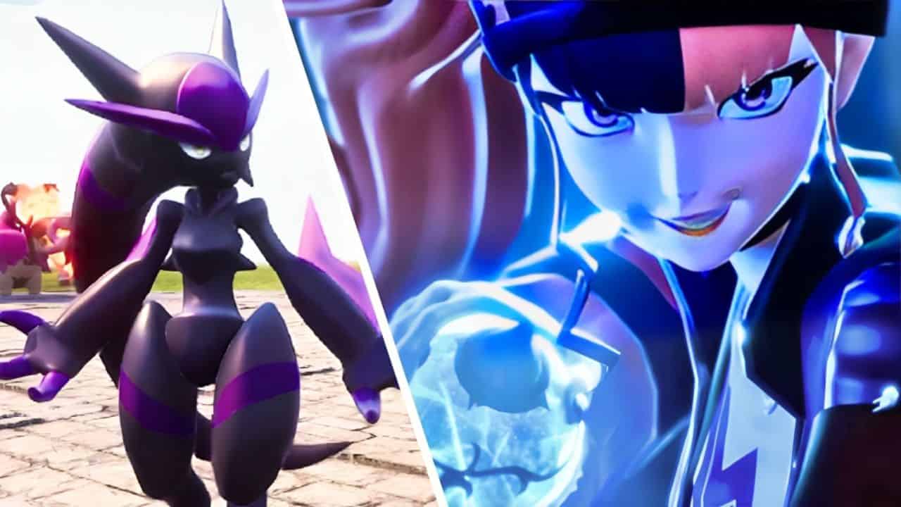 Palworld leader Zoe next to unreleased pal DarkMutant