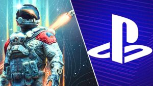 Starfield next to PlayStation logo
