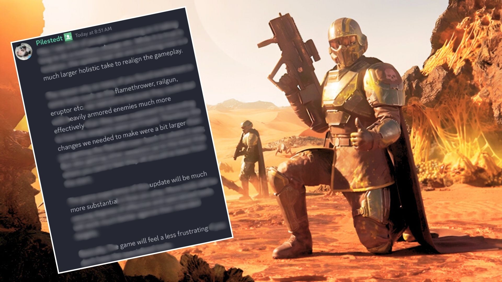 Helldivers 2 CCO has us excited for “substantial” update with encouraging message to community