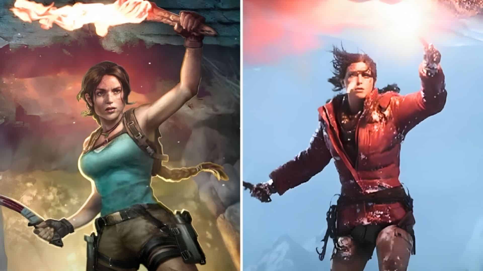 Tomb Raider Magic The Gathering next to Rise of the Tomb Raider