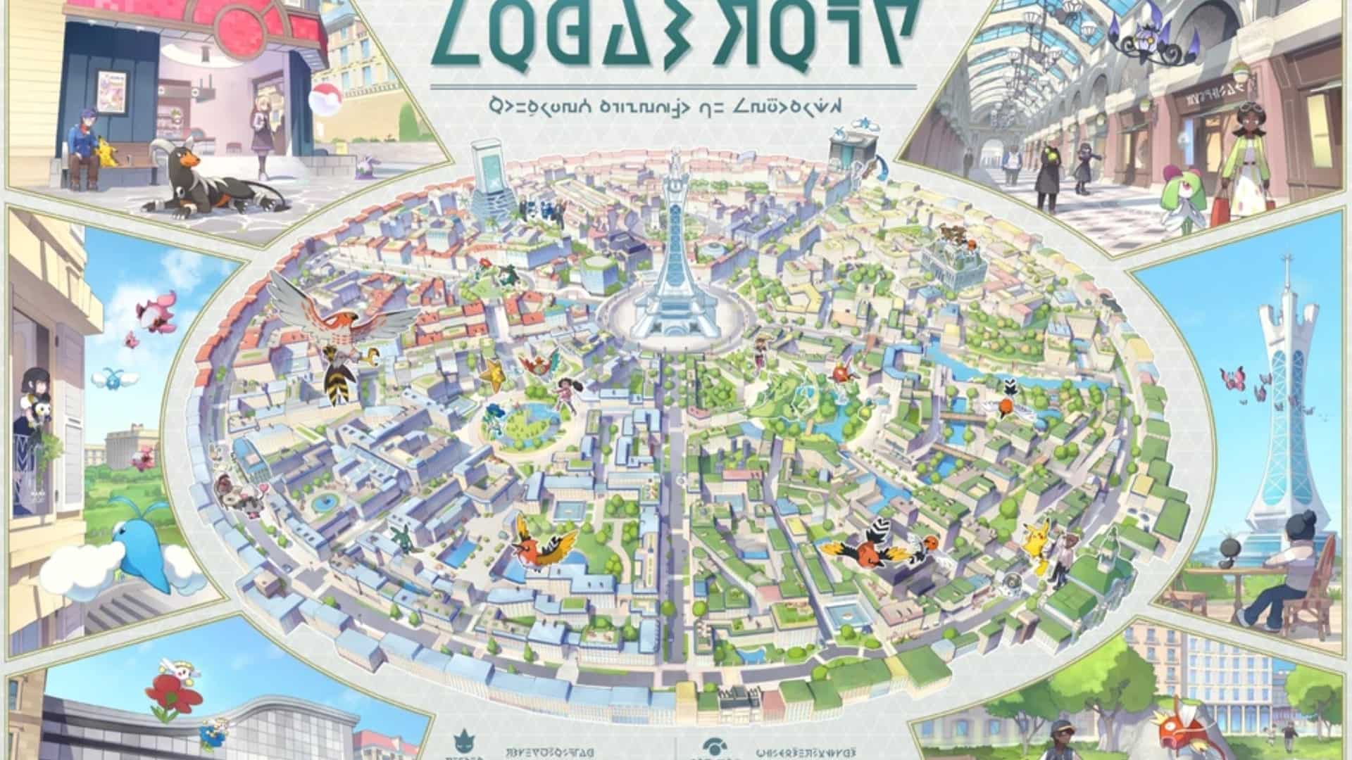 Illustrated map of Lumiose City in Pokémon Legends Z-A