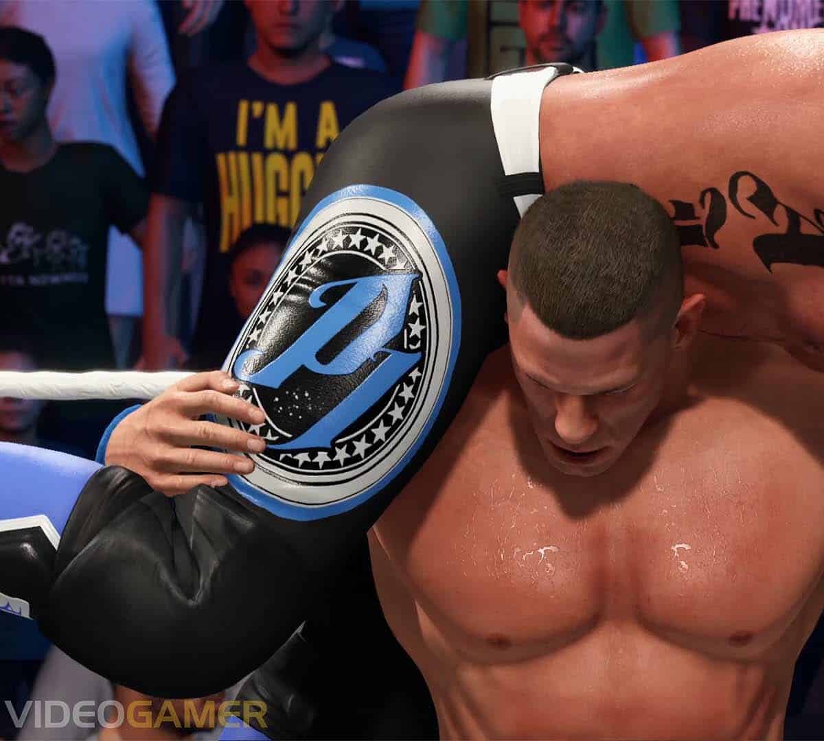 John Cena fighting AJ Styles in WWE 2K23