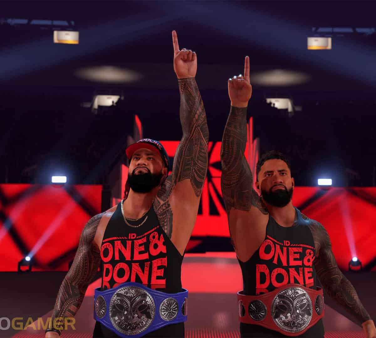 Usos Brothers pointing in the air celebrating