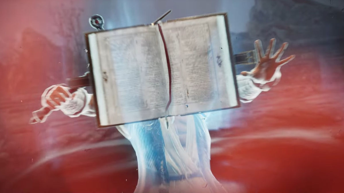 Wand-Tome-Throne-and-Liberty: A magical book emitting a powerful magical aura.