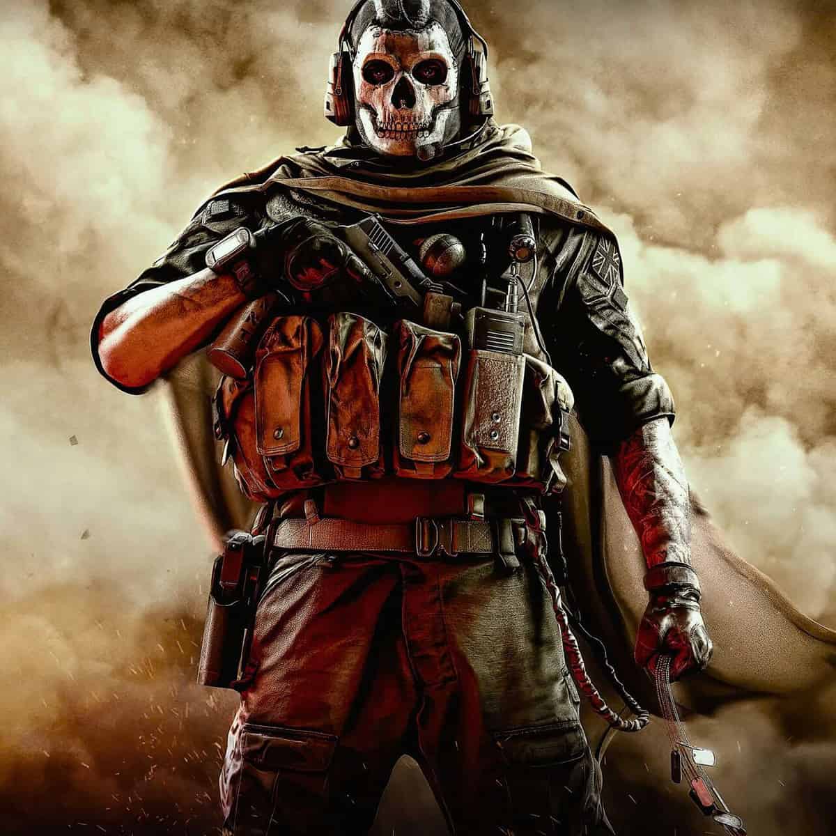 Warzone 2 best graphics settings: A soldier with a mask fashioned after a skull