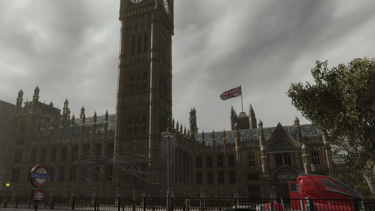 Westminster Fallout London: Picture of the Houses of Parliament and the Big Ben from Fallout mod.