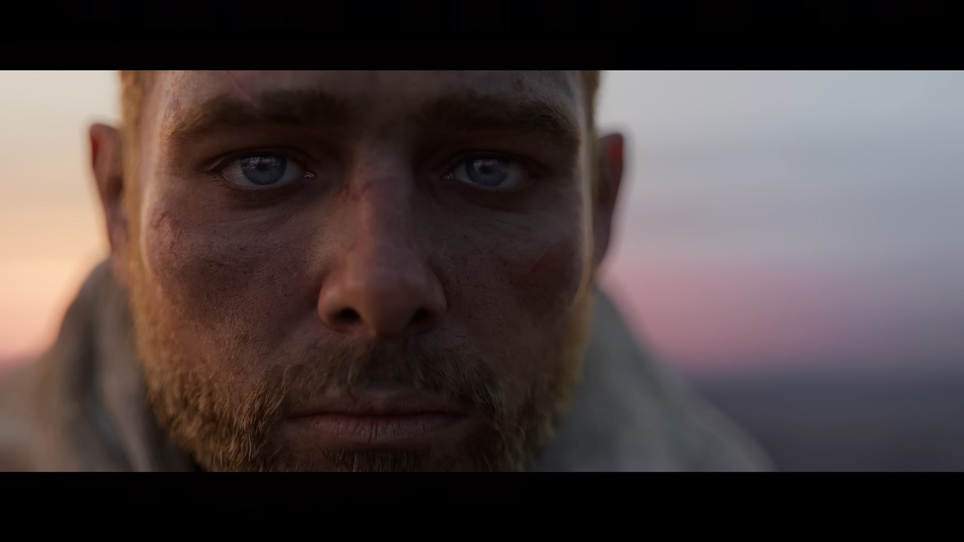Close-up of a human character gazing into the distance during the World of Warcraft Midnight cinematic trailer