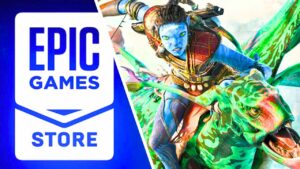 Epic Games store logo next to Avatar Frontiers of Pandora