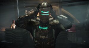 Issac Clarke putting on helmet in Dead Space Remake trailer