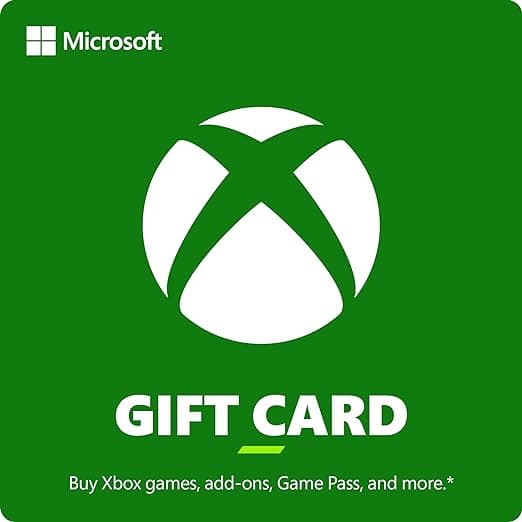 Microsoft Xbox gift card.