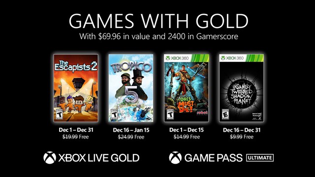 Xbox Games With Gold December 2021